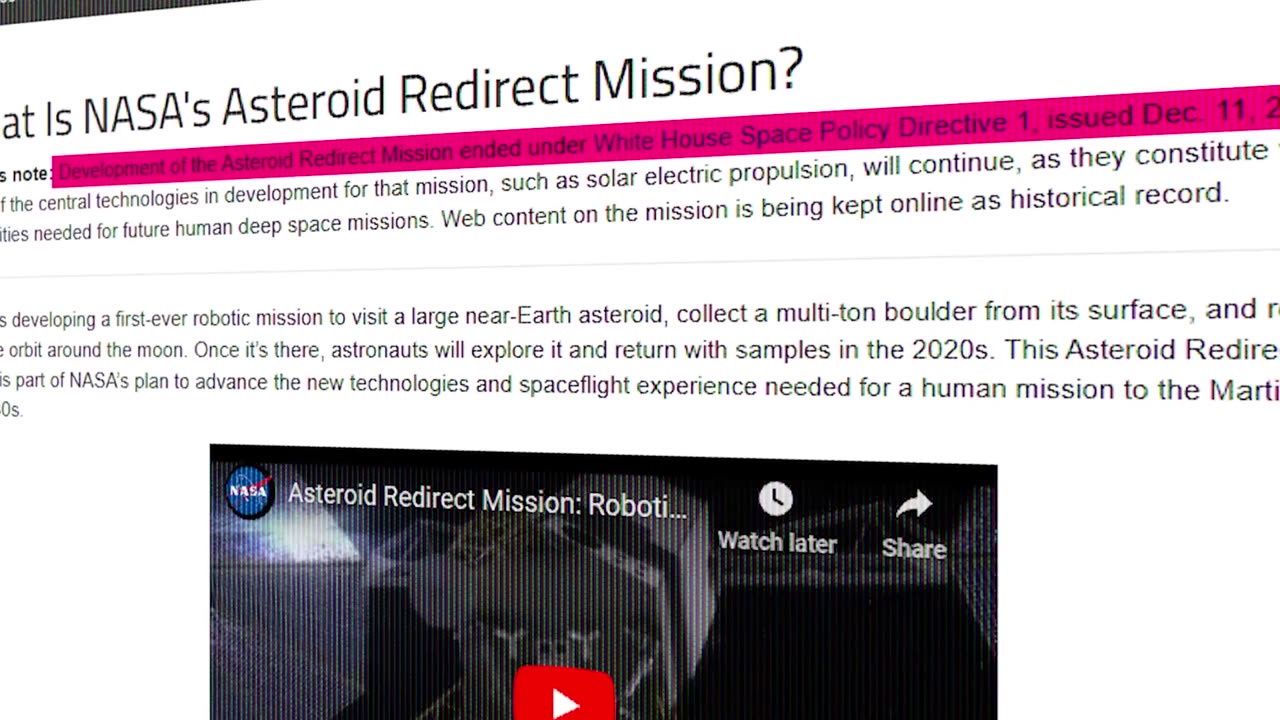 Nasa reveals plan to capture a asteroid (mp4)