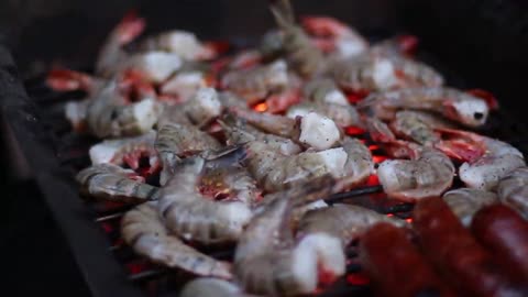 Shrimp on the bonfire