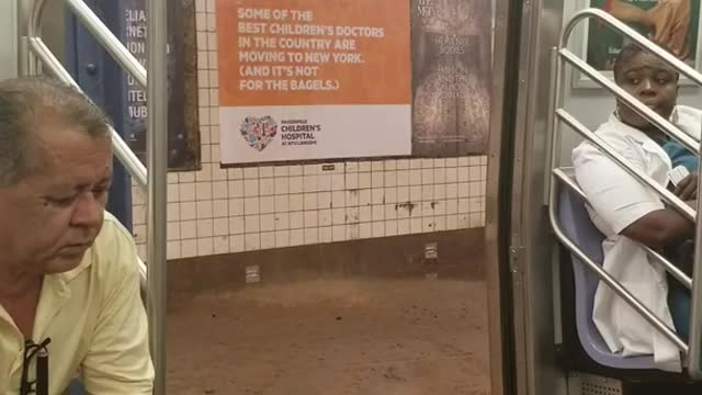 Leaking roof subway station outside of train platform