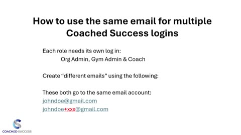 Org Admin & Gym Admin: Create separate logins