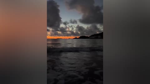 The view of the seaside in the evening