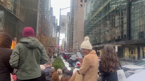 Crowd Gathers as Trump Is Leaving Trump Tower in New York