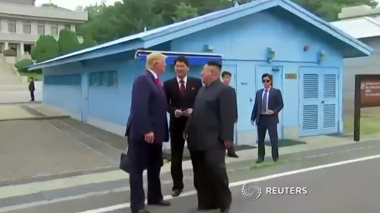 President Trump meets with Kim Jung Un in DMZ