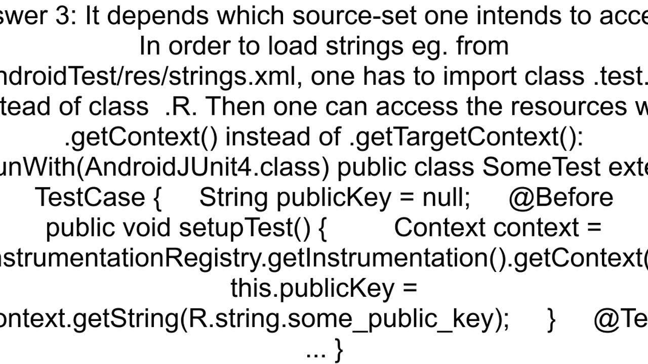 How can I access a string resource from a test