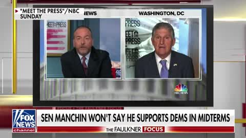 Manchin says "I never dodge a question" right before he is shown a clip where he dodged a question