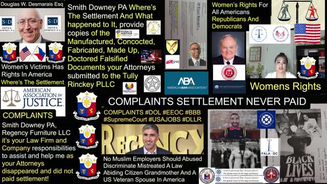 BBB / EEOC / DLLR / Regency Furniture LLC Settlement Never paid / Smith Downey PA / Tully Rinckey PLLC