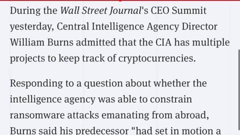 CIA admits its "involvement" with crypto (psyop?)