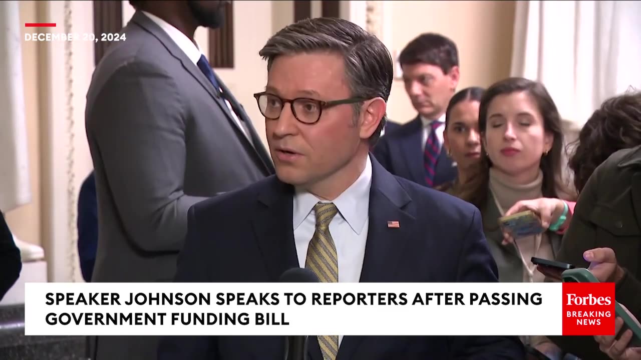 Speaker Mike Johnson speaks after House passes Interim Spending Bill