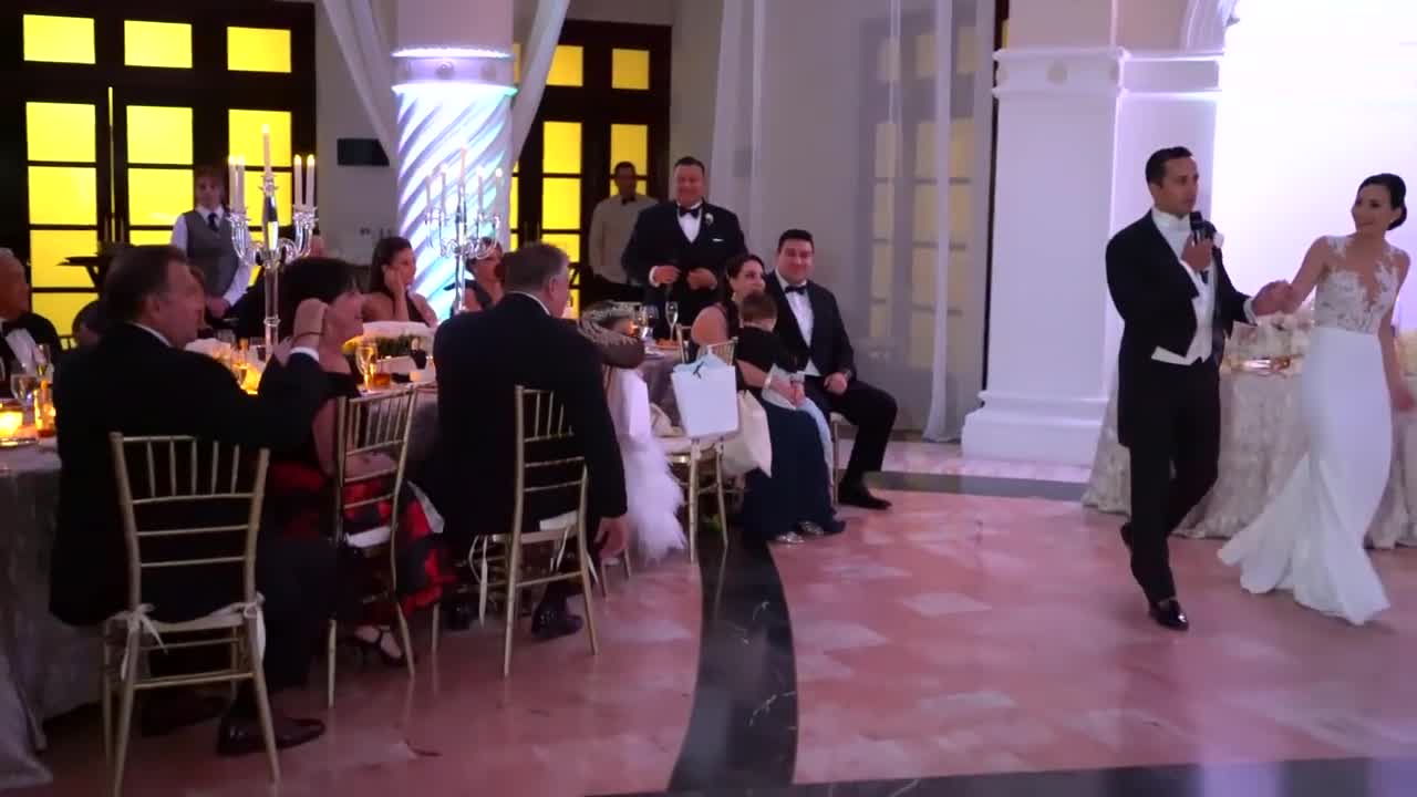 Groom surprises bride with Hamilton-inspired musical performance