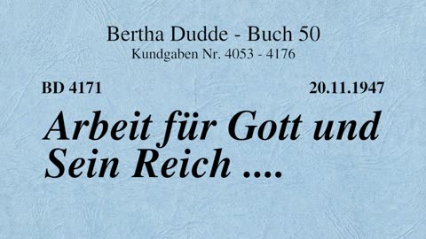 BD 4171 ARBEIT FÜR GOTT UND SEIN REICH ....