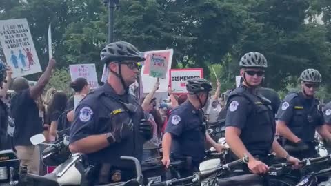 Heavy police presence outside of the Supreme Court June 24, 2022