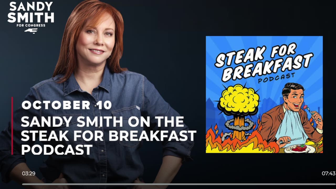 Sandy Smith on the Steak for Breakfast Podcast 10/10/2023