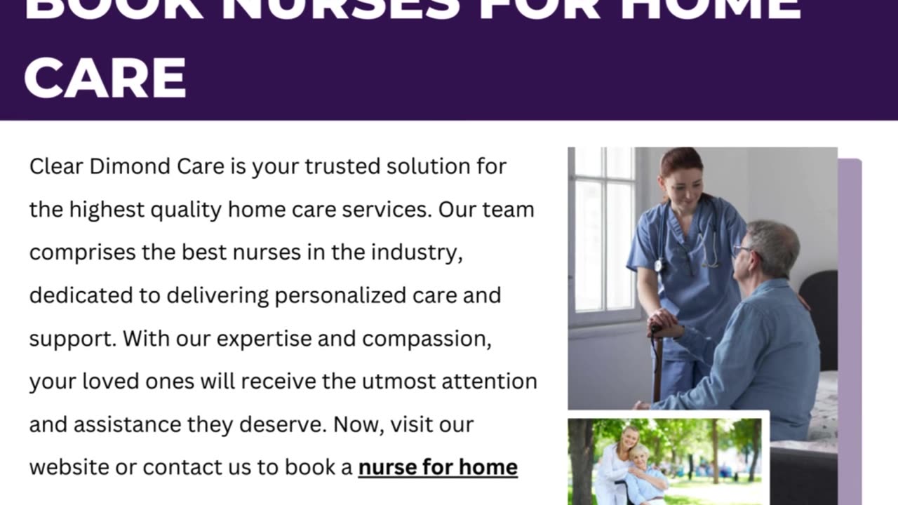 Book Trusted Nurses For Home Care - Clear Diamond Care