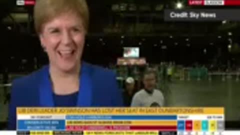 Nicola Sturgeon reacts to news that Lib Dem leader Jo Swinson lost her seat to t.