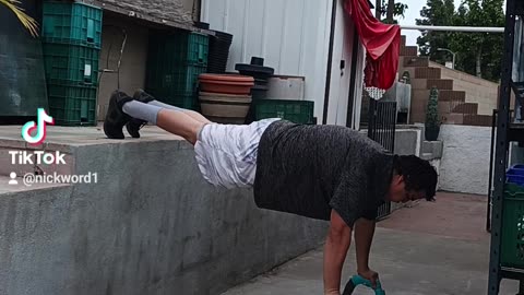 10 Decline Push-ups off 4 Foot Ledge!