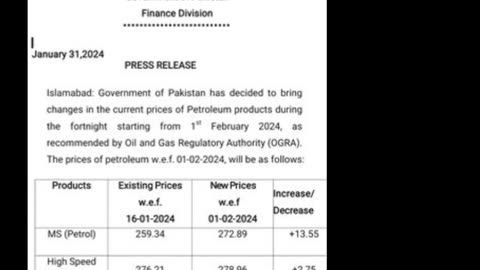 Pakistan Before the elections, the government increased the prices of petroleum products