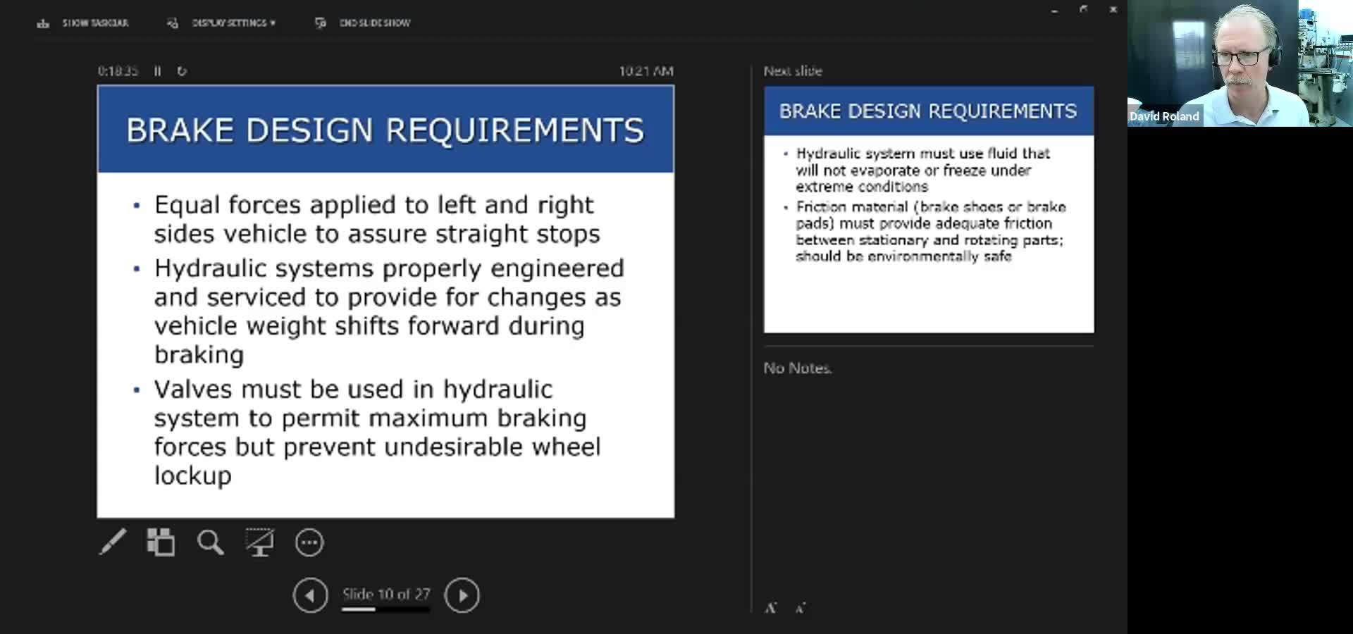 Rumbled Components Brake Components and Performance Standards