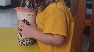 Baby Drinking Boba