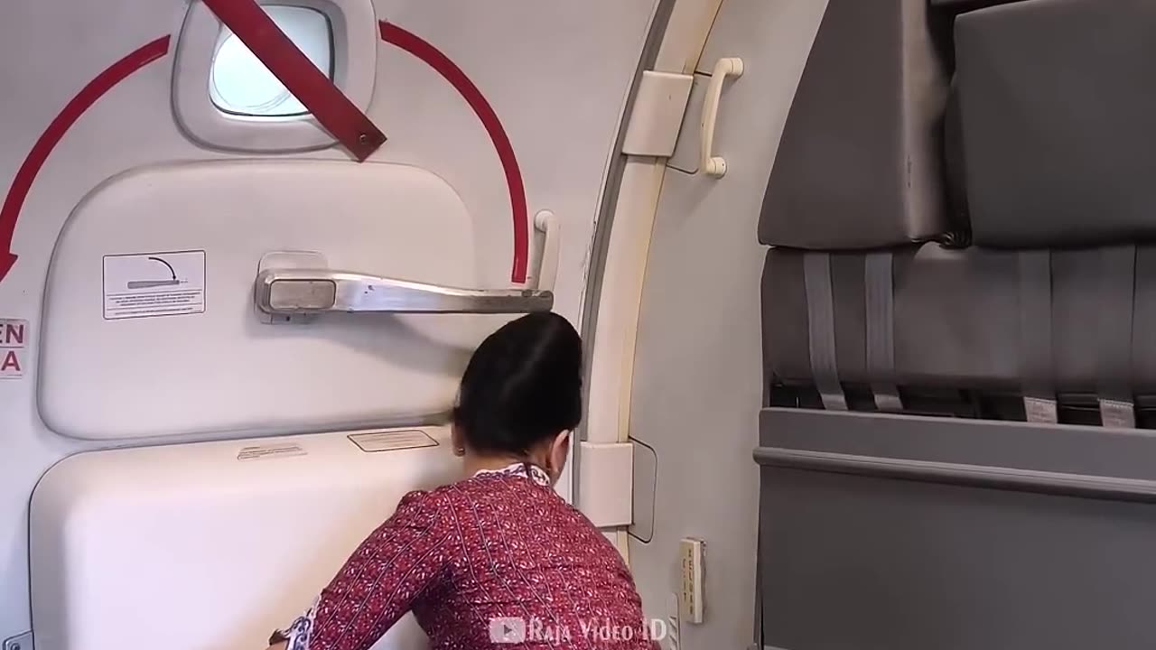 Pramugari Cantik Lion Air Saat Menutup Pintu Pesawat Boeing 737-900ER 😁🙏🏻🥰