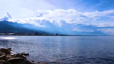 Time-lapse images of seaside clouds