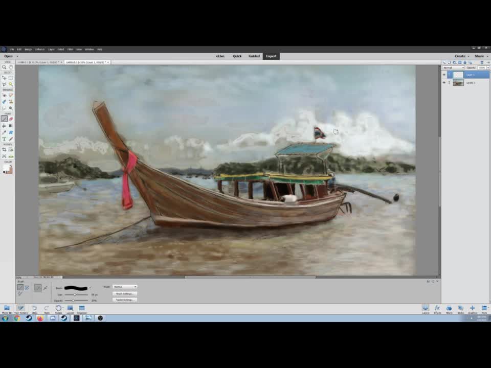 South East Asia Fishing Boat Speed Painting (Digital Painting)