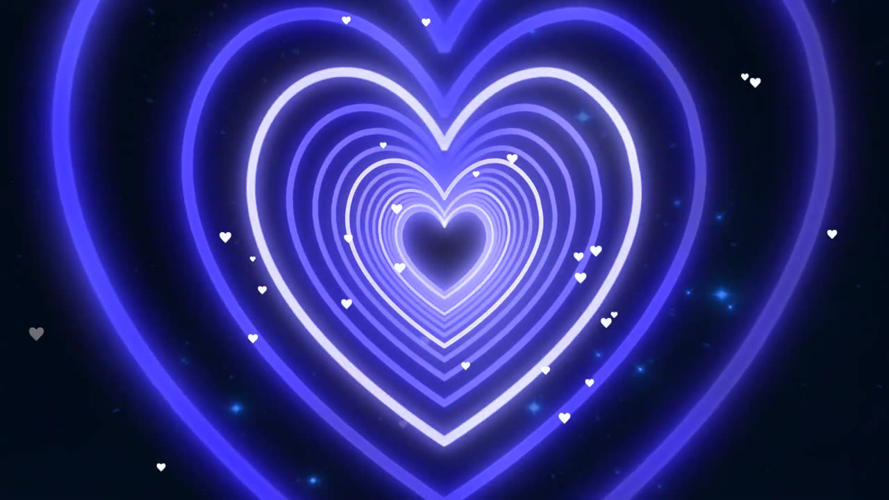 505. Heart Tunnel💙Blue Heart Background Heart