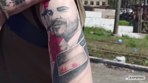 Captured Ukranian soldiers of Azov steel show their Neo-Nazi Tattoo