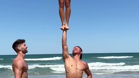 Love stunt pictures on the beach