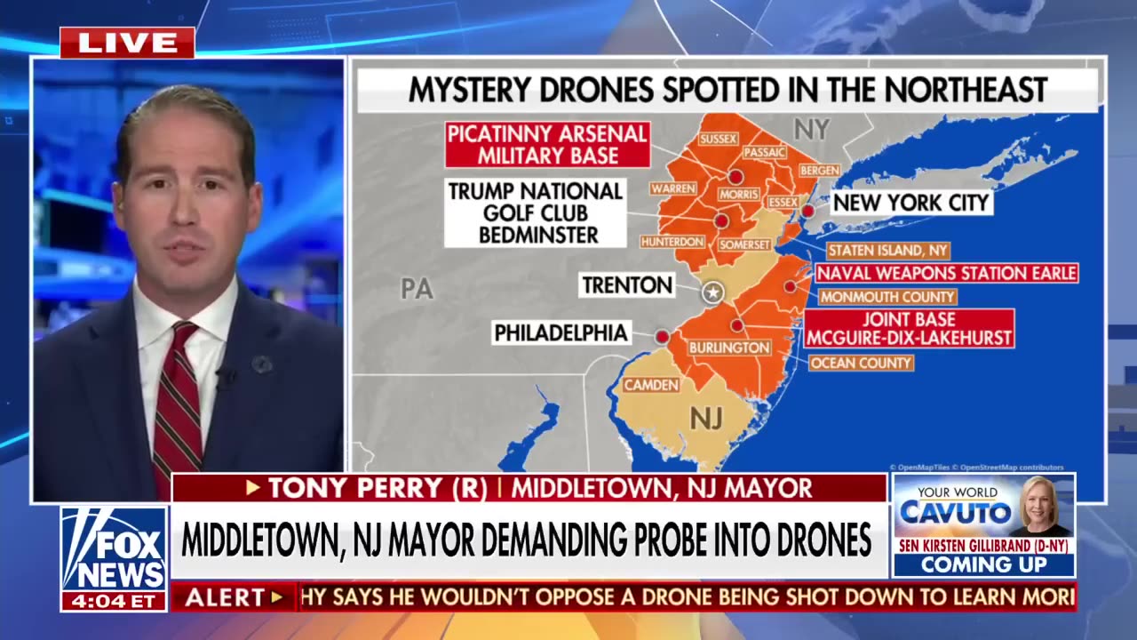 NJ mayor 'concerned' about drone sightings over military installations, critical infrastructure