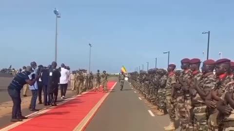 A ceremony for the delivery of weapons by Russia