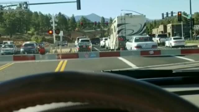 Car Taken Out By Train on Tracks