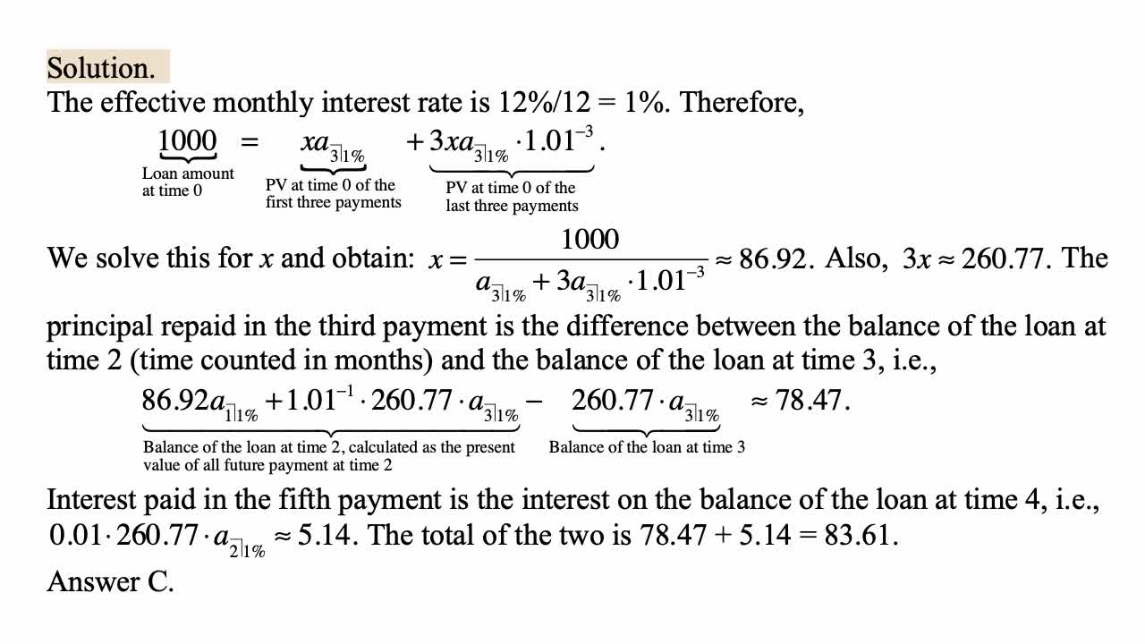 Exam FM exercise for January 25, 2022