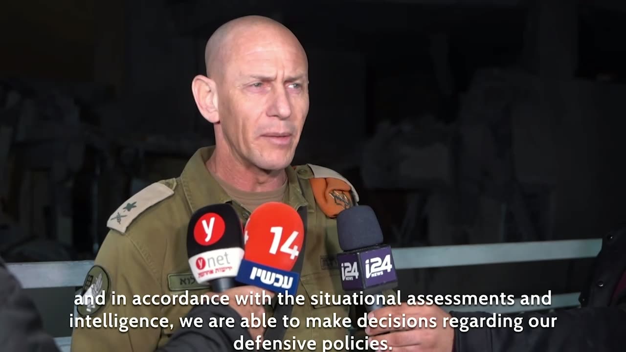 IDF: The Commanding Officer of the Home Front Command at the Haifa rocket