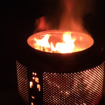 DIY FIRE PIT MADE OUT OF WASHING MACHINE TUB