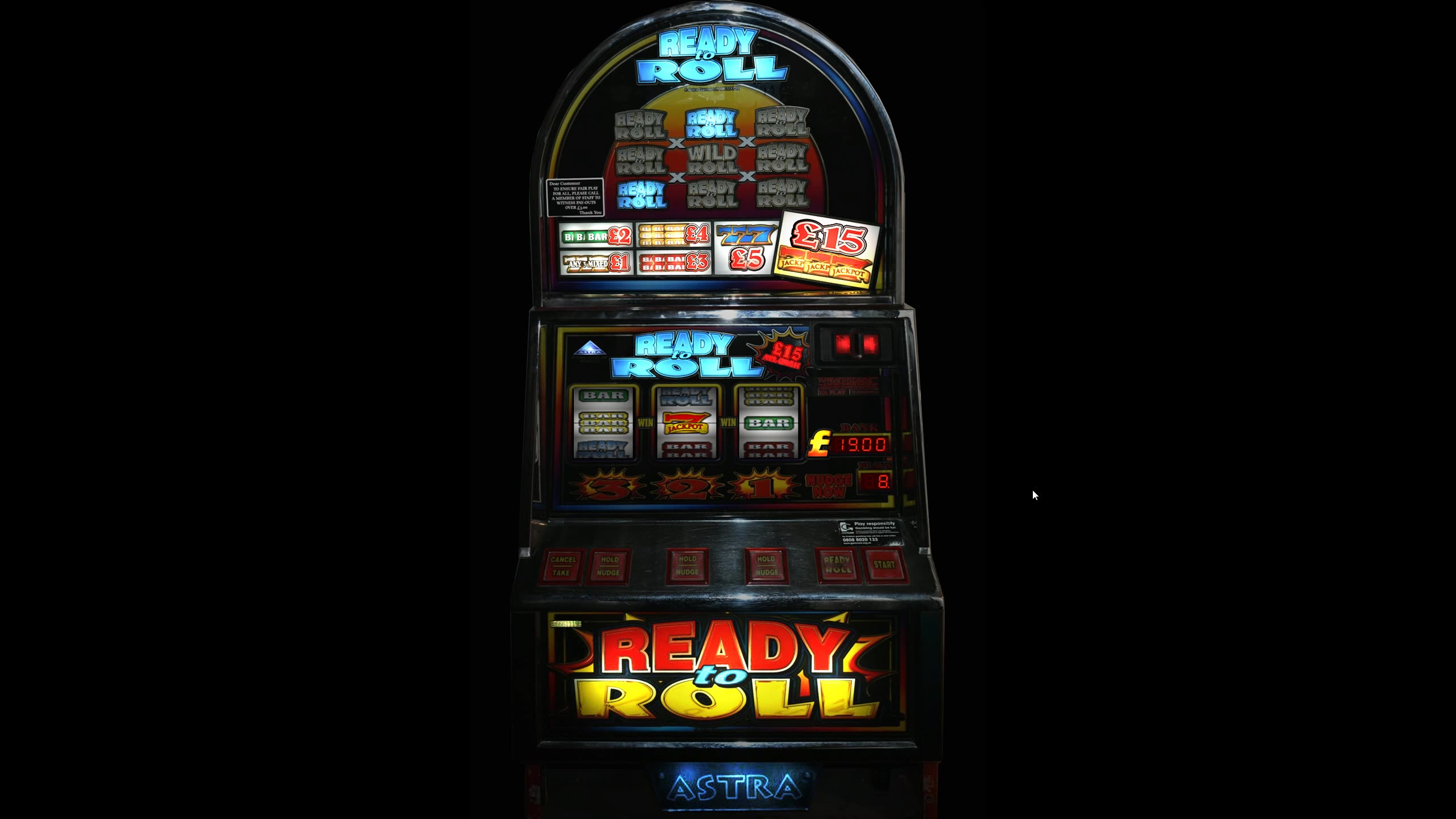 Ready To Roll £15 Jackpot Astra Fruit Machine Emulation