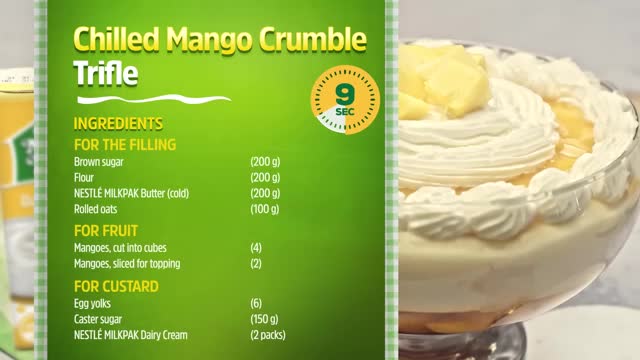 Chilled Mango crumble Trifle