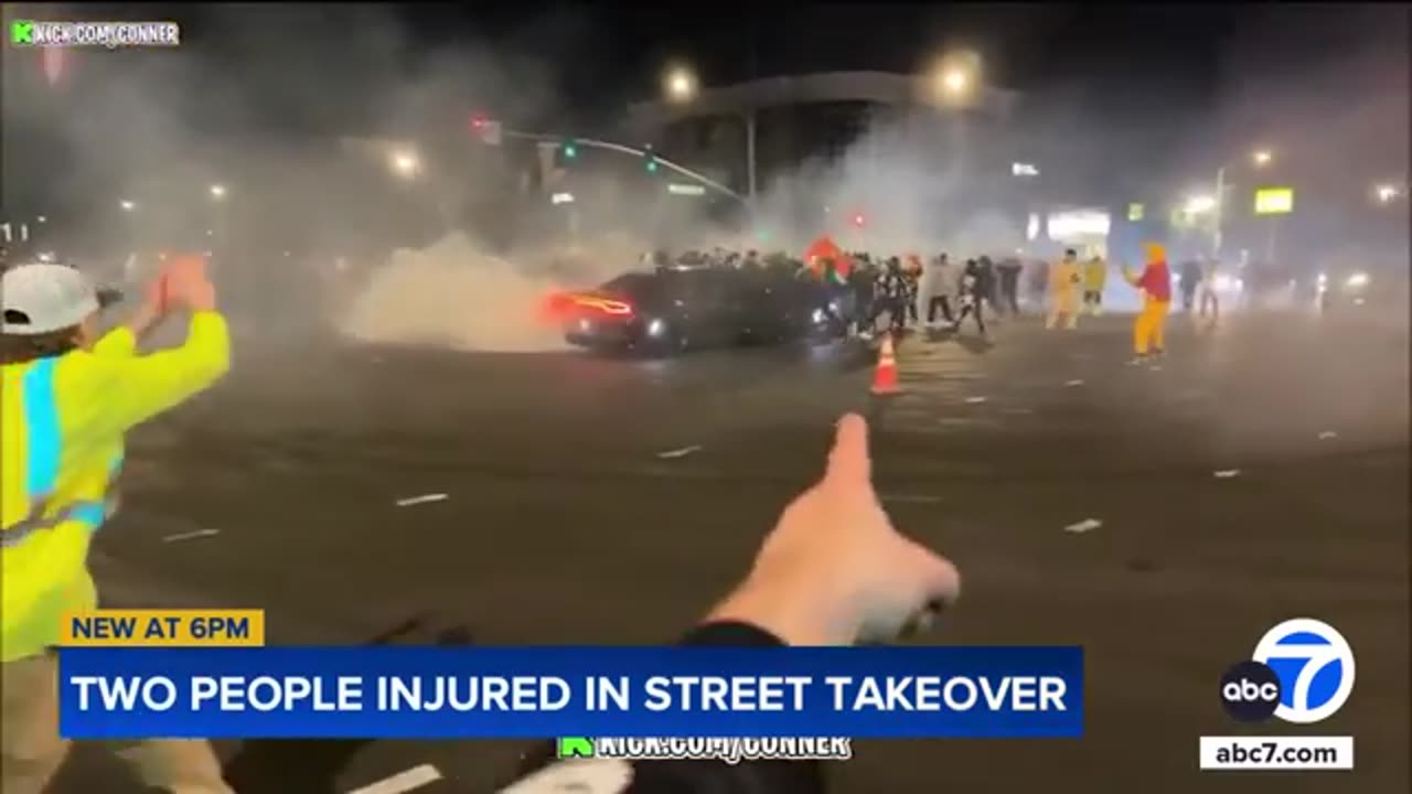 Video shows Dodge Charger crashing into group of spectators during street takeover in Anaheim