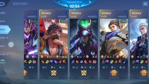 My Mlbb history win streak