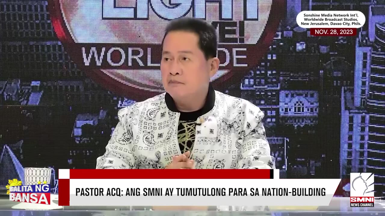 Pastor ACQ: Ang SMNI ay tumutulong para sa nation-building