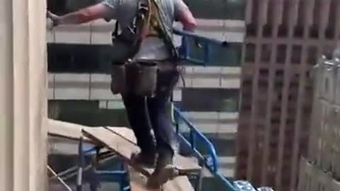 Man and the building