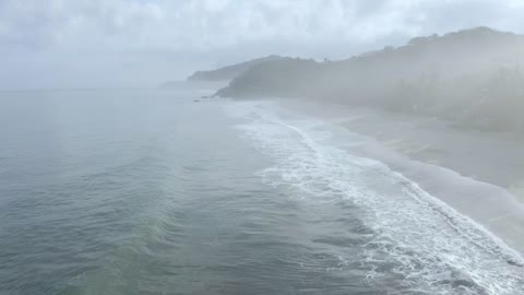 Foggy ocean landscape