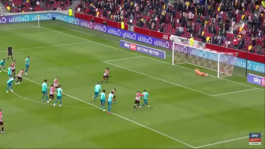 Goalkeeper doesn’t look too happy