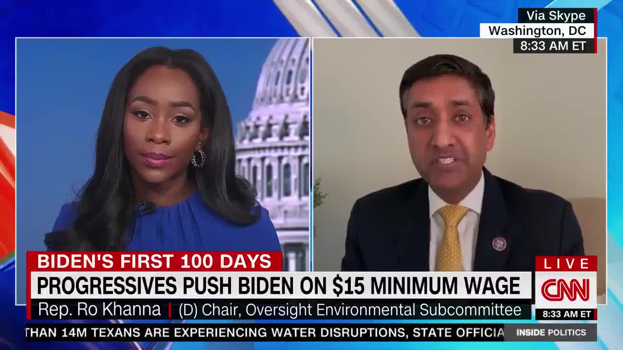 Dem Rep Ro Khanna: “We don't want" small businesses that can't afford a $15 min wage