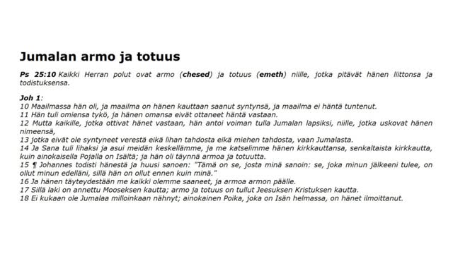 Jumalan armo ja totuus