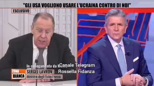 CENSURATA PIU' VOLTE NELLA PARTE FINALE L'intervista completa di Lavrov a Zona Bianca