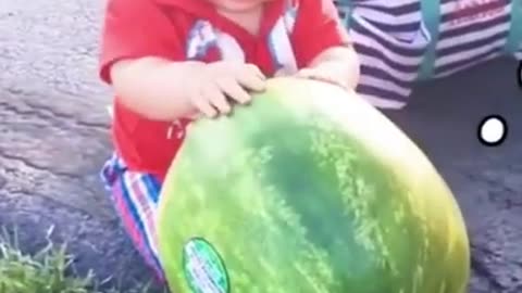 Funny baby eating fruits#shorts