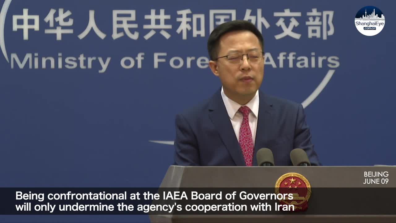 China opposes US-led states' move to push IAEA to pressure Iran, calls for dialogue over nuke crisis