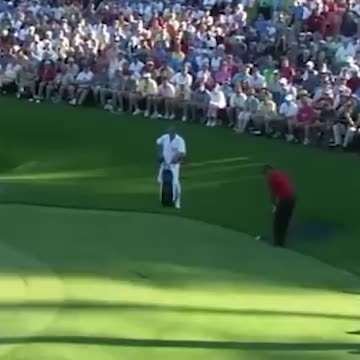 Goated chip on the 16th hole at the 2005 Masters by Tiger Woods #golf #tiger #woods #masters #chip