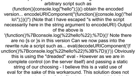 How do I embed javascript into an IIS UrlRewrite rule