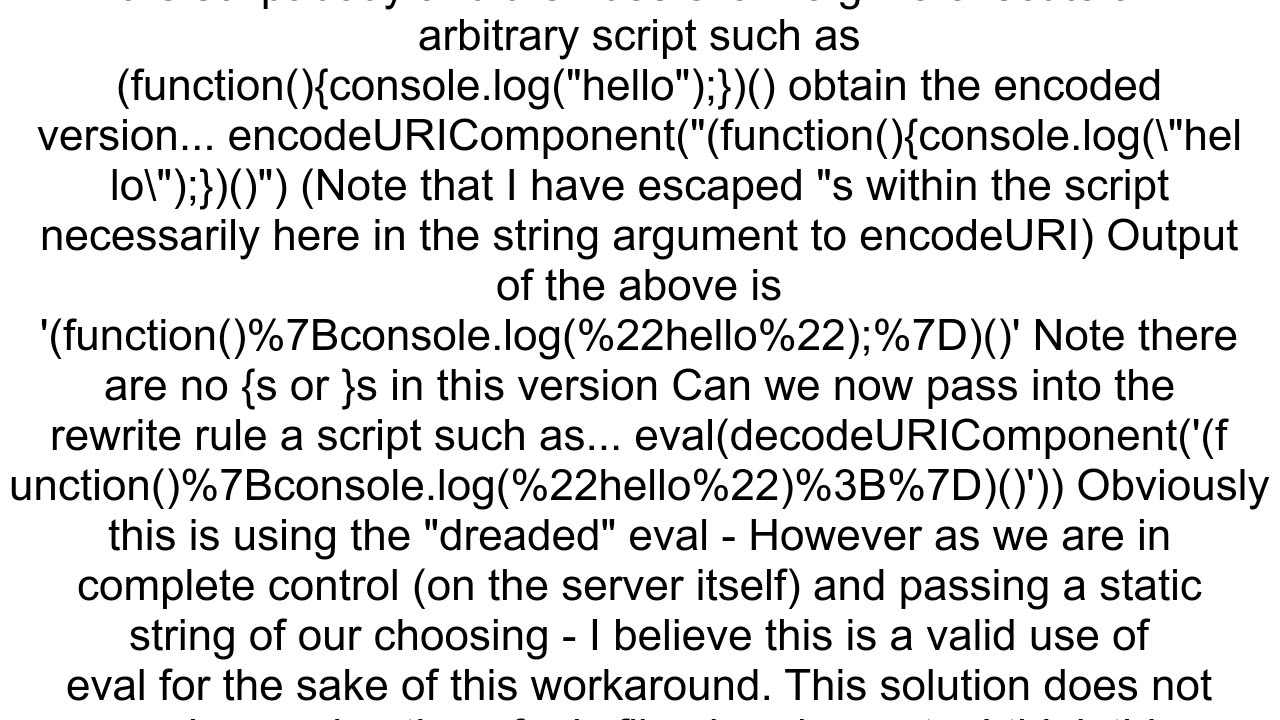 How do I embed javascript into an IIS UrlRewrite rule